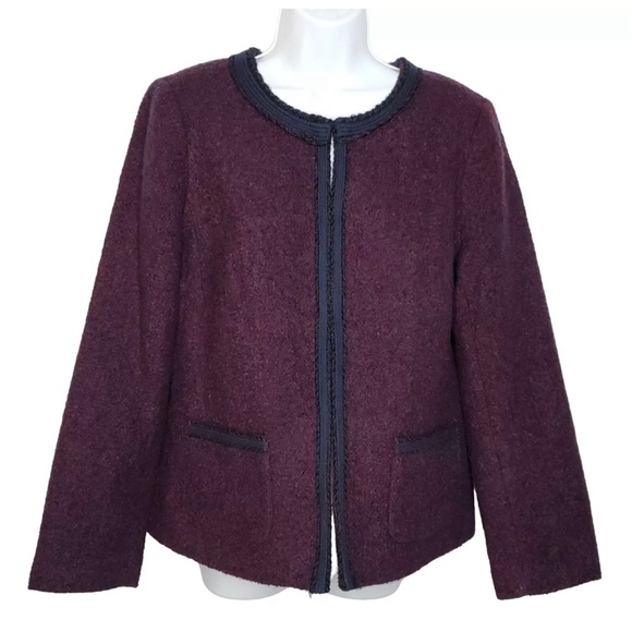 Nwt-TALBOTS Women's Tweed Jacket Wool Blend-16 - Picture 2 of 6
